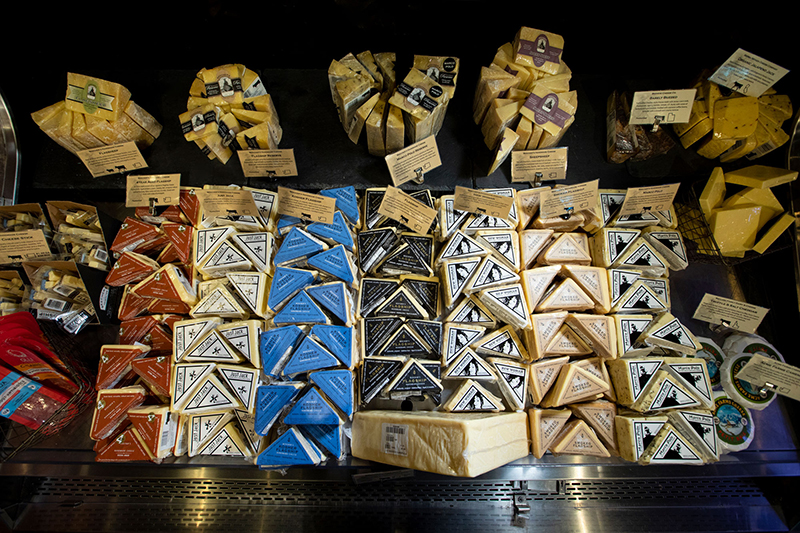An assortment of Beecher's cheeses