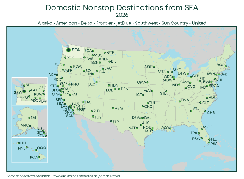 Domestic routes map from SEA Airport (PDF)