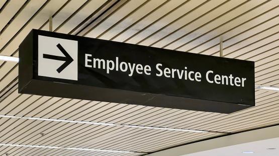 Employee Service Center sign at Seattle-Tacoma International Airport