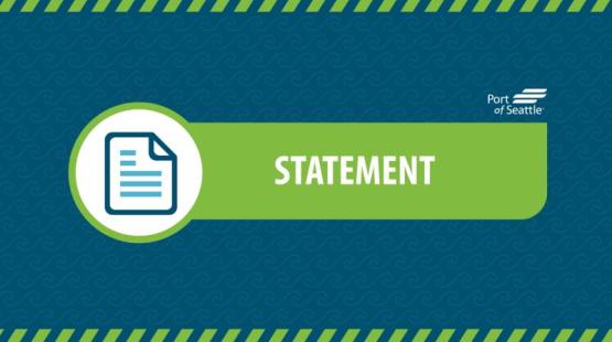 Graphic reading 'Statement' with the Port of Seattle logo