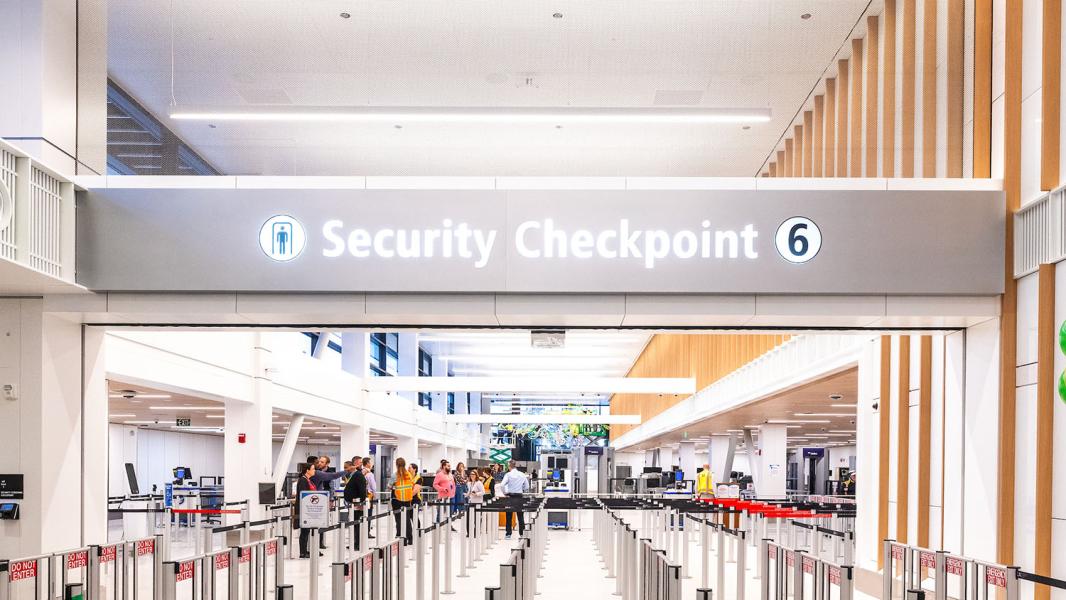Image of renovated Security Checkpoint 6 at S-E-A Airport.
