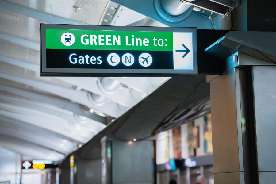 Sign for SEA Underground green line to Gates C and N