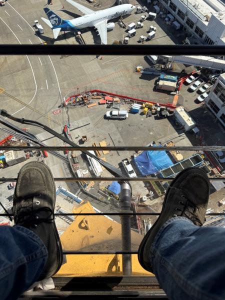 View from the cab of the tower crane