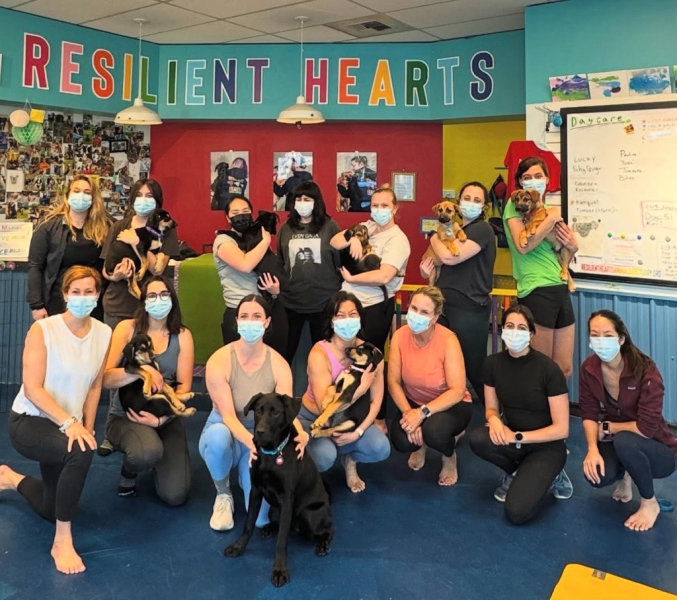 Resilient Hearts staff with dogs