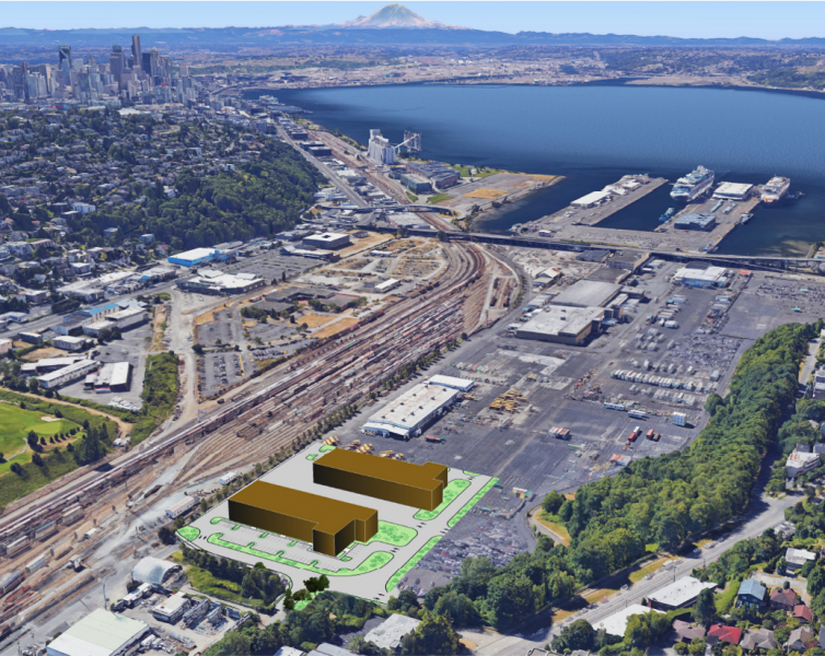 Artistic Rendering of the future Terminal 91 Uplands buildings