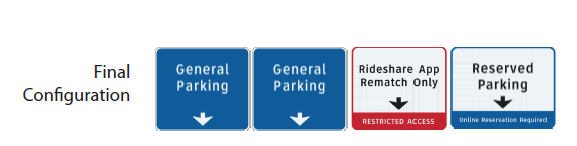 Parking garage south entry overhead signage final configuration