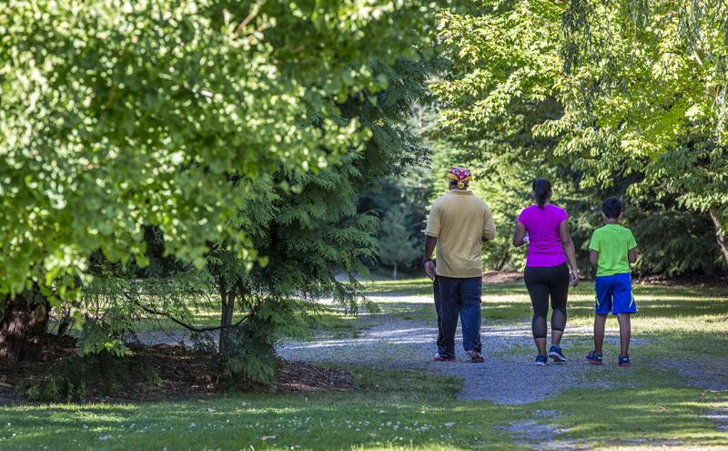 A family enjoys a park at Terminal 107 in Seattle, WA
