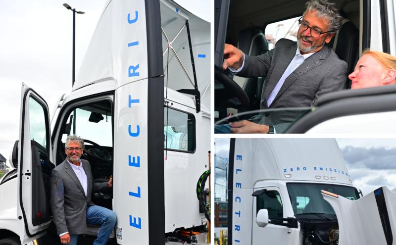 Commissioner Felleman explores an electric, zero emissions semi-truck.