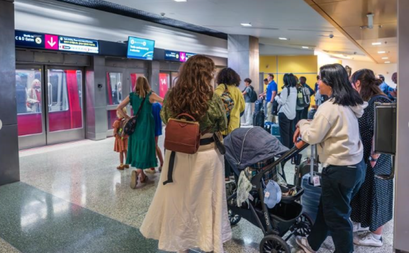 Passengers getting on the train