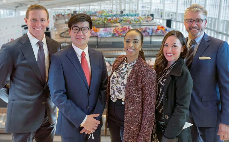 Group photo of the five current Port of Seattle Commissioners