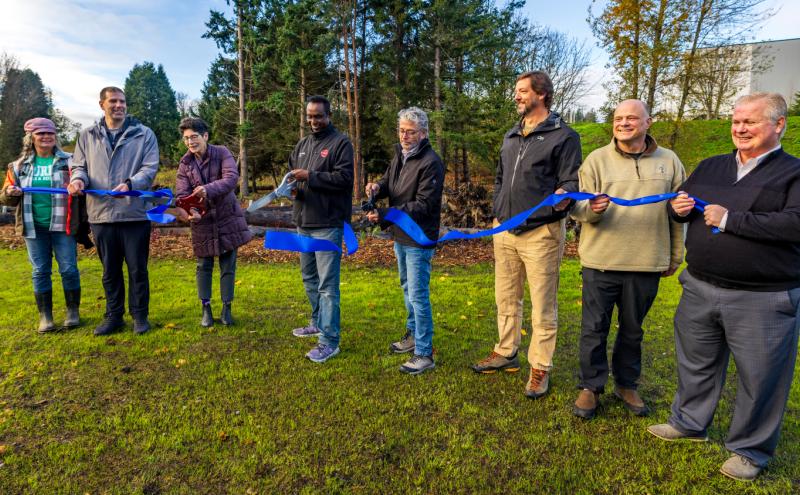 Ribbon-cutting ceremony celebrating the completion of a significant Miller Creek Restoration project