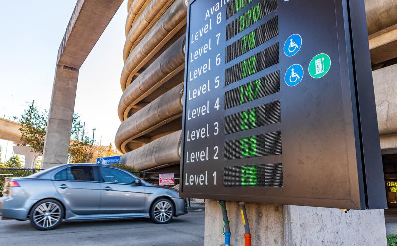 Car enters SEA parking garage