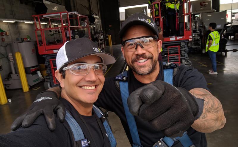 Lights Inc Co-Owner Junior Segura and an associate.