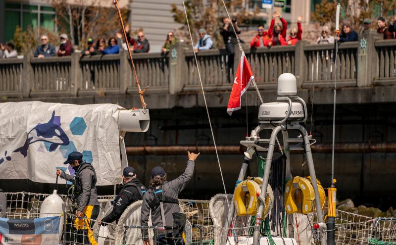 Team Seattle waving at supporters