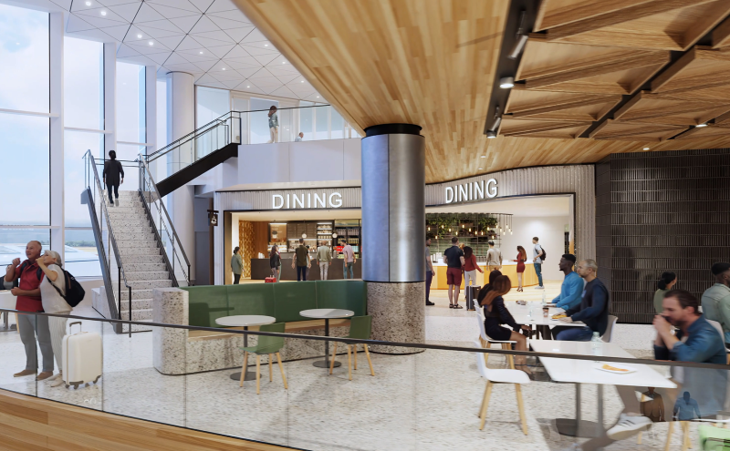 Architect's rendering of the interior of the new C Concourse 