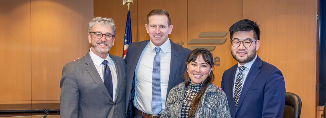 Port Commissioners Fred Felleman, Ryan Calkins, Toshiko Hasegawa, and Sam Cho