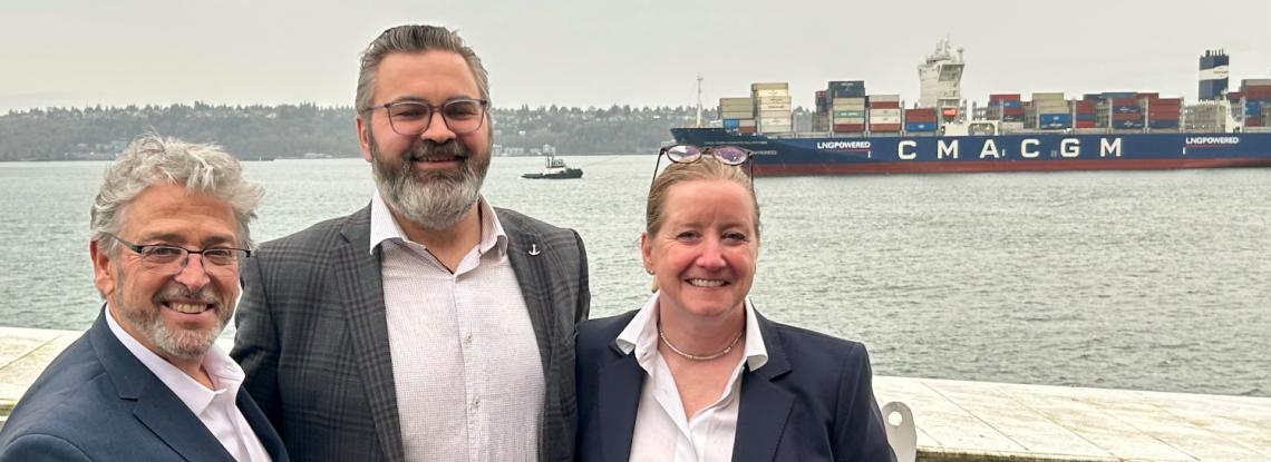 Commissioner Felleman With CMA Vice President of Sustainability Heather Wood and Seaspan Energy President Harly Benner