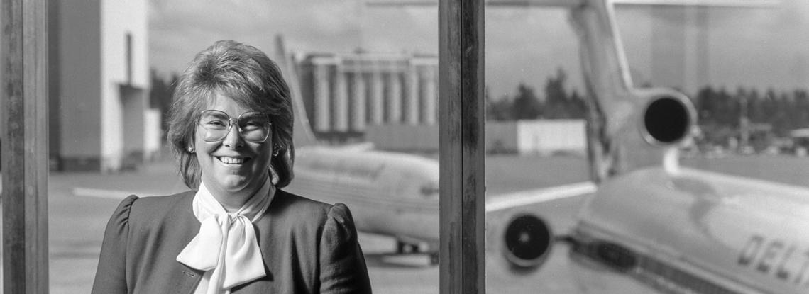 Pictured: Andrea Riniker  First female Airport Director, Port of Seattle Deputy Director, and Port of Tacoma Executive Director 