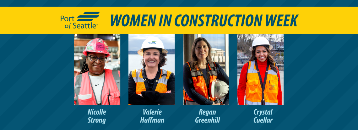 Graphic featuring four women working in construction at the Port.